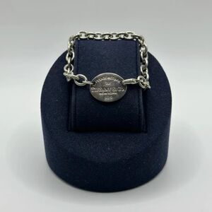 Tiffany & Co Please Return To .925 Sterling Silver Oval Tag Bracelet New York